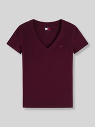 Slim Fit T-Shirt aus reiner Baumwolle von Tommy Jeans Bordeaux - 25