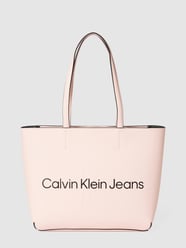 Torba shopper z detalami z logo od Calvin Klein Jeans Różowy - 32