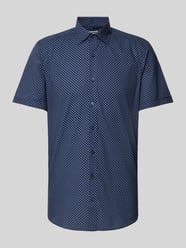 Body Fit Business-Hemd mit Allover-Muster Modell 'NEW YORK' von OLYMP Level Five Blau - 6