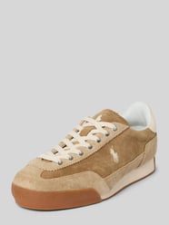 Low top sneakers van echt suède Model 'HESTER' van Polo Ralph Lauren Beige - 35