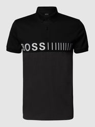Poloshirt in kontrastiver Optik Modell 'Pavel' von BOSS Green Schwarz - 47