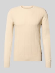 Slim Fit Pullover in Strick-Optik Modell 'Baron' von Blend Beige - 47