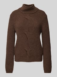 Gebreide pullover met opstaande kraag van Marc Cain Bruin - 6