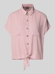 Boxy Fit Hemdbluse mit Knoten-Detail Modell 'PIA' von Pieces Pink - 8