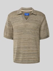 Poloshirt in Strick-Optik Modell 'CANGGU' von Jack & Jones Beige - 31