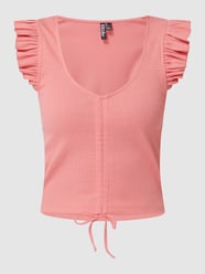 Top met verstelbare plooien, model 'Tegan' van Pieces Roze - 34