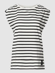 T-Shirt mit Streifenmuster von comma Casual Identity Schwarz - 39