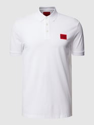 Poloshirt mit Label-Patch Modell 'Dereso' von HUGO Weiß - 45