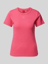 T-shirt met geribde ronde hals van HUGO Fuchsia - 38