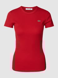 T-shirt z okrągłym dekoltem od Lacoste Czerwony - 8
