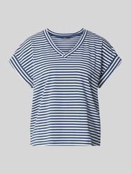 T-Shirt im Allover-Look mit V-Ausschnitt von zero - 47