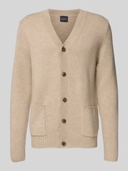Strickjacke aus Wolle-Kaschmir-Mix mit V-Ausschnitt von Christian Berg Men Beige - 24