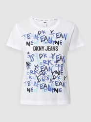 T-shirt van mix van katoen en modal  van DKNY Jeans Wit - 34