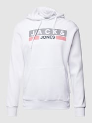 Hoodie mit Label-Print Modell 'CORP' von Jack & Jones Weiß - 23