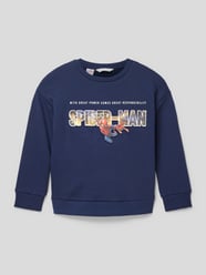 Sweatshirt mit Motiv-Print von Mango Blau - 30