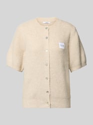 Gebreid jack van kasjmiermix met 1/2-mouwen, model 'GIULIA' van VILLA SOPHIE Beige - 12