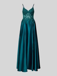 Abendkleid aus Satin mit Spitzenbesatz von LUXUAR FASHION - 15