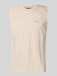 Tanktop mit Label-Stitching und Rundhalsausschnitt von PEGADOR Beige - 23