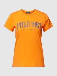 T-shirt z nadrukiem z logo od Polo Ralph Lauren Pomarańczowy - 43