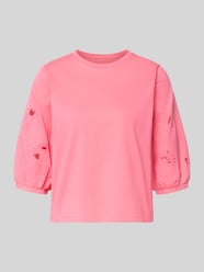 T-shirt met 3/4-mouw en ajourwerk van Marc Cain - 44