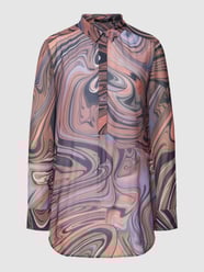 Blusenshirt mit Allover-Muster von comma Orange - 40