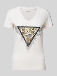 T-Shirt mit Label-Print von Guess Beige - 18