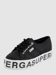 Plateausneakers van canvas  van Superga Grijs / zwart - 29