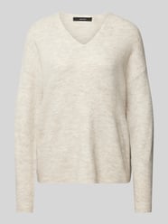 Regular Fit Strickpullover mit V-Ausschnitt Modell 'CREWLEFILE' von Vero Moda Beige - 18