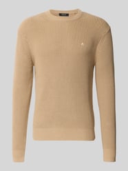 Slim Fit Pullover aus reiner Baumwolle in Strick-Optik von Replay Beige - 27