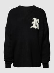 Strickpullover mit geripptem Rundhalsausschnitt von Esprit Lila - 41