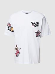 T-Shirt mit Patches Modell 'Folani' von 19V69 Italia Weiß - 5