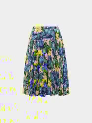 Faltenrock mit Allover-Muster von Balenciaga Blau / Türkis - 47