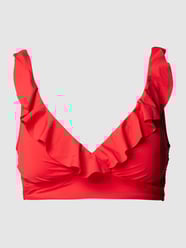 Bikini-Oberteil mit Volants Modell 'Beach Clup Solids Ruffle' von Lauren Ralph Lauren Rot - 27