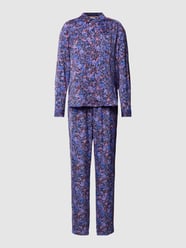 Piżama ze wzorem na całej powierzchni model ‘FLOWERS’ od TOMMY HILFIGER Niebieski - 22