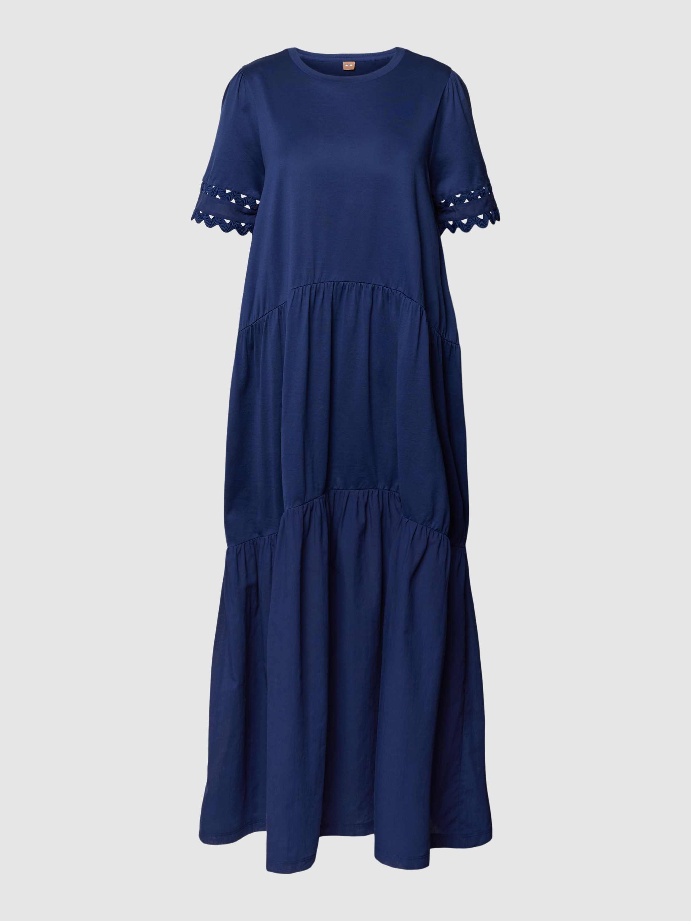 Midikleid mit Lochmuster an den Ärmeln Modell 'Enesi' von BOSS Orange Blau - 21