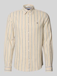 regular fit vrijetijdsoverhemd van mix van katoen en linnen van Tommy Jeans Beige - 44