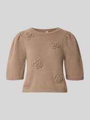 Regular Fit Shirt mit Stickerei Modell 'AYA' von PIECES Beige - 9
