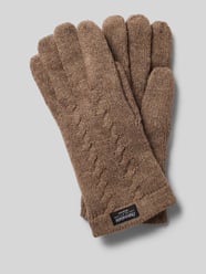 Handschuhe aus reiner Wolle mit Label-Detail von EEM Beige - 10
