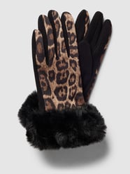 Handschoenen met imitatiebont, model 'GUANTO JERSEY FAKE FUR' van Liu Jo White Bruin - 38