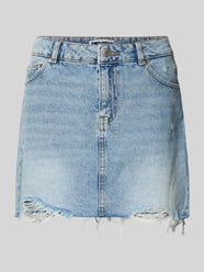 Jeansrock im Destroyed-Look mit Knopf- und Reißverschluss von Review - 1