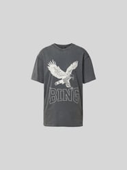 Oversized T-Shirt mit Label-Print von Anine Bing Grau - 6