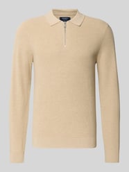 Gebreide pullover met reverskraag van MCNEAL Beige - 38