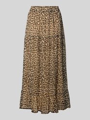 Ausgestellter Maxi-Rock mit Allover-Muster Modell 'SMILLA' von Vero Moda Beige - 44