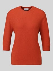Pullover mit halblangen Ärmeln aus Wollmix von Jake*s Collection Orange - 25
