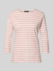 t-shirt z okrągłym dekoltem i rękawem o dł. 3/4 od Oui Fuksjowy - 44