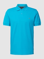 Slim Fit Poloshirt im unifarbenen Design von Christian Berg Men Türkis - 15