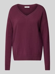 Kaschmirpullover mit V-Ausschnitt von Christian Berg Woman Bordeaux - 12