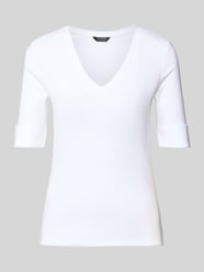 T-Shirt mit geripptem V-Ausschnitt Modell 'JUDY' von Lauren Ralph Lauren - 21