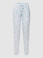 Pyjamabroek met all-over motief, model 'Sleep&Lounge' van Hanro Blauw - 8