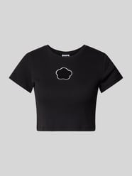 Cropped T-Shirt mit Cut Out Modell 'STINE' von Noisy May Schwarz - 37